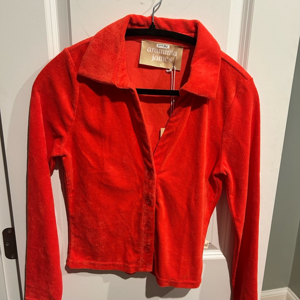 NWT Araminta James Coral Long Sleeve Top